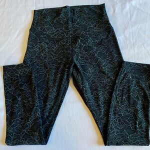 Lululemon Align Leggings 4 Hi-Rise Floral Black Gray 25” Size Medium